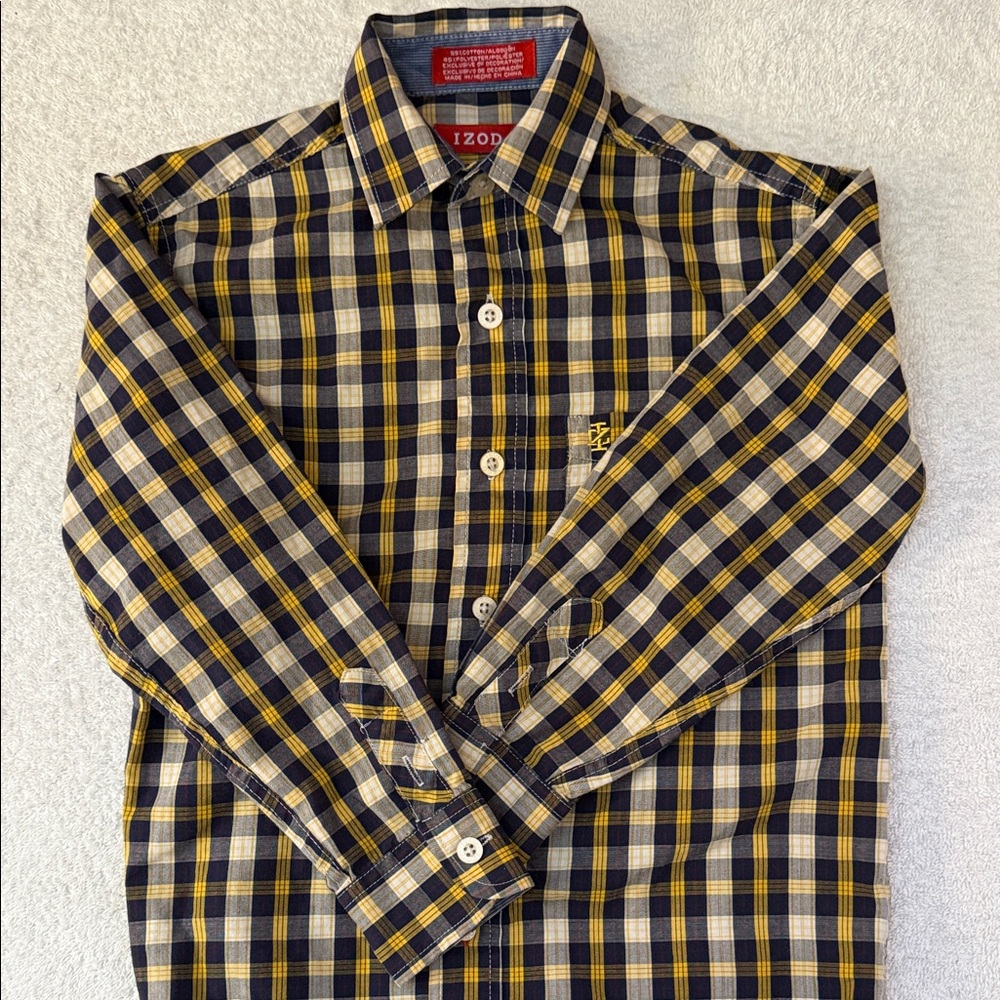 Izod Kids Plaid Button Down Shirt Preppy Dress Picture Day Classic Timeless